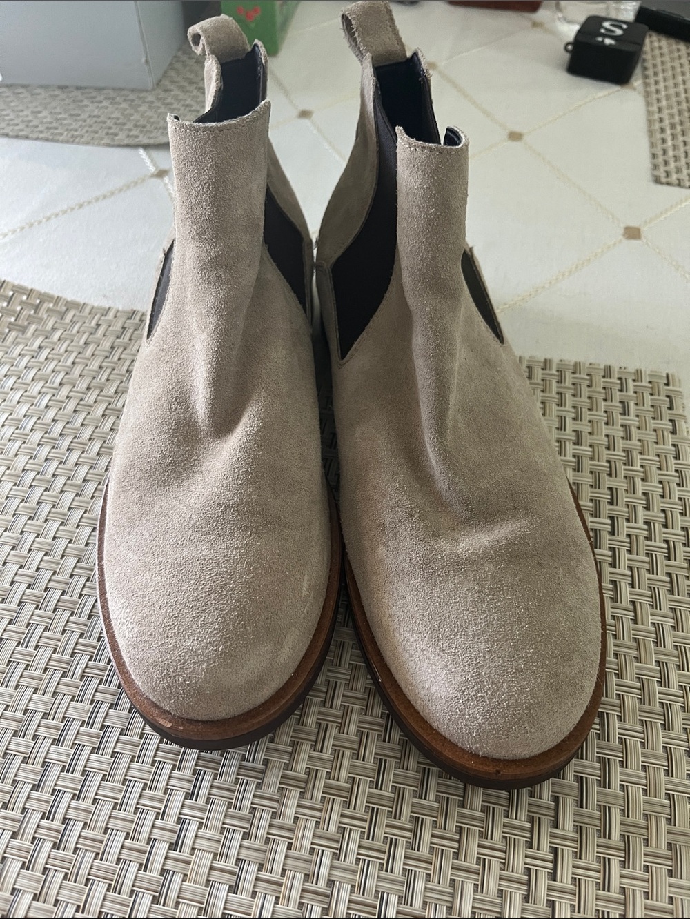 Clarks Women's Suede Chelsea Booties in Light Beige
